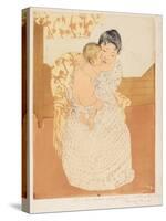 Maternal Caress, 1890-1-Mary Cassatt-Stretched Canvas