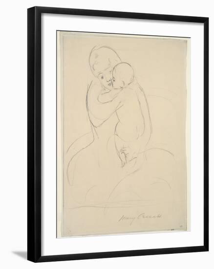 Maternal Caress, 1921  wove paper)-Mary Stevenson Cassatt-Framed Giclee Print