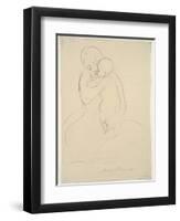 Maternal Caress, 1921  wove paper)-Mary Stevenson Cassatt-Framed Giclee Print