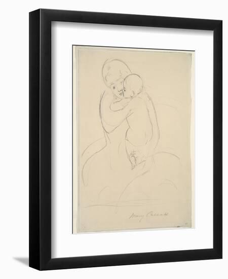 Maternal Caress, 1921  wove paper)-Mary Stevenson Cassatt-Framed Giclee Print