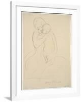 Maternal Caress, 1921  wove paper)-Mary Stevenson Cassatt-Framed Giclee Print