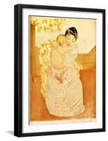 Maternal Caress-Mary Cassatt-Framed Giclee Print