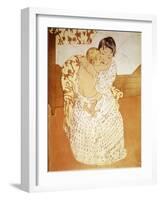 Maternal Caress-Mary Cassatt-Framed Giclee Print