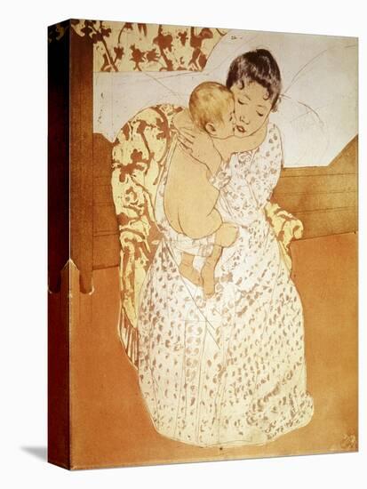 Maternal Caress-Mary Cassatt-Stretched Canvas