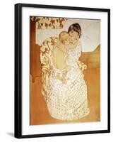 Maternal Caress-Mary Cassatt-Framed Giclee Print