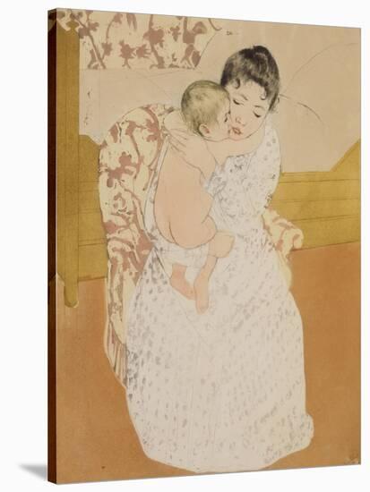 Maternal Caress-Mary Cassatt-Stretched Canvas