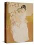 Maternal Caress-Mary Cassatt-Stretched Canvas