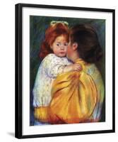 Maternal Kiss 1896-Mary Cassatt-Framed Art Print
