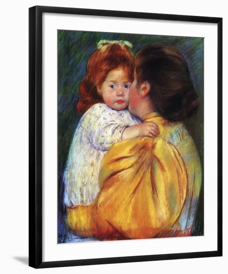 Maternal Kiss 1896-Mary Cassatt-Framed Art Print