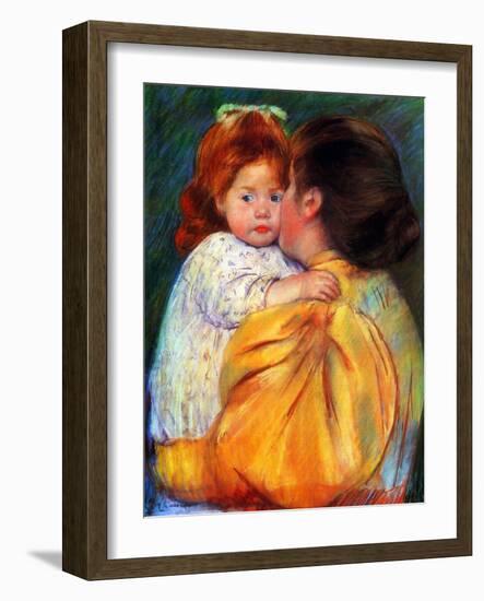 Maternal Kiss, 1896-Mary Cassatt-Framed Giclee Print