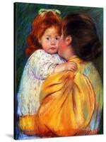 Maternal Kiss, 1896-Mary Cassatt-Stretched Canvas