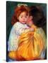 Maternal Kiss, 1896-Mary Cassatt-Stretched Canvas