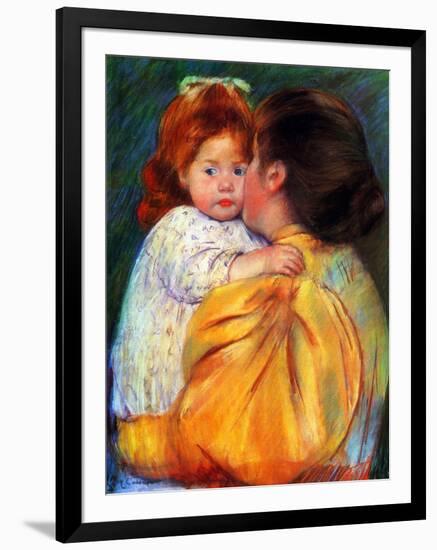 Maternal Kiss, 1896-Mary Cassatt-Framed Giclee Print