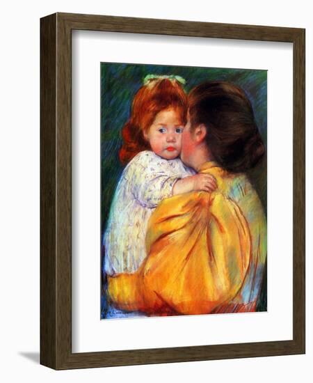 Maternal Kiss, 1896-Mary Cassatt-Framed Giclee Print