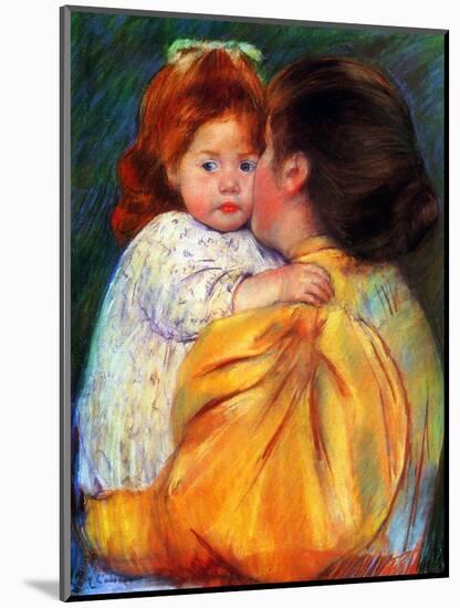 Maternal Kiss, 1896-Mary Cassatt-Mounted Giclee Print