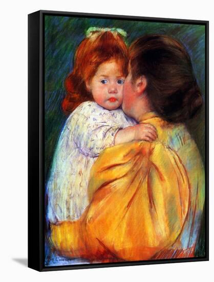 Maternal Kiss, 1896-Mary Cassatt-Framed Stretched Canvas