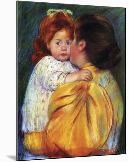 Maternal Kiss, c,1896-Mary Cassatt-Mounted Giclee Print