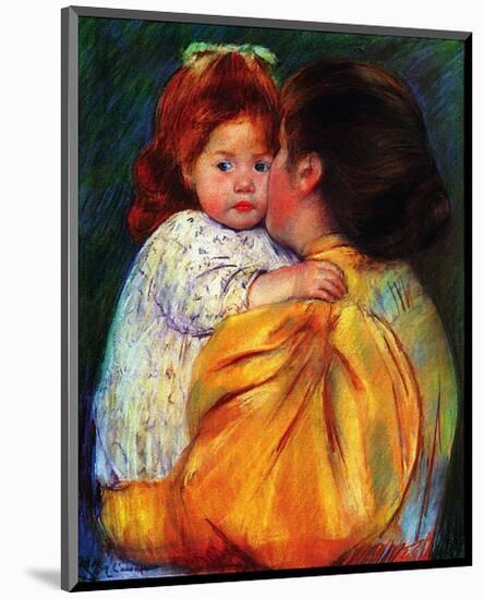 Maternal Kiss, c,1896-Mary Cassatt-Mounted Art Print