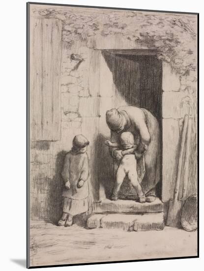 Maternal Solicitude-Jean-François Millet-Mounted Giclee Print