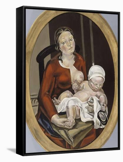 Maternité (Ovale II), la mère et l'enfant-Maria Blanchard-Framed Stretched Canvas