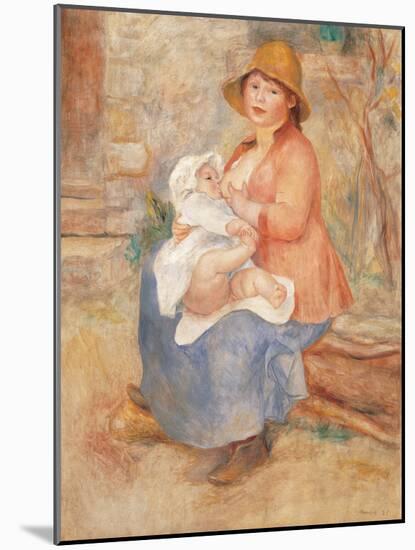 Maternity also called Child at the Breast-Pierre-Auguste Renoir-Mounted Art Print