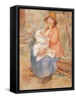 Maternity (Child at the Breast)-Pierre-Auguste Renoir-Framed Stretched Canvas