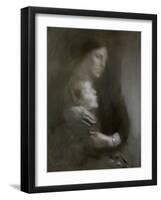 Maternity (Suffering) (Oil on Canvas)-Eugene Carriere-Framed Giclee Print