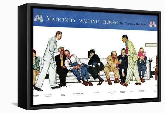 "Maternity Waiting Room", July 13,1946-Norman Rockwell-Framed Stretched Canvas