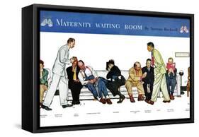 "Maternity Waiting Room", July 13,1946-Norman Rockwell-Framed Stretched Canvas