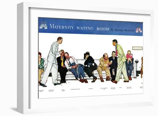 "Maternity Waiting Room", July 13,1946-Norman Rockwell-Framed Giclee Print