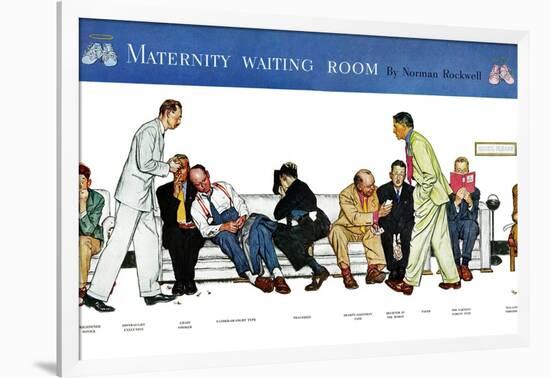 "Maternity Waiting Room", July 13,1946-Norman Rockwell-Framed Giclee Print