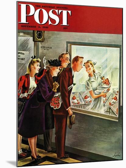 "Maternity Ward," Saturday Evening Post Cover, November 2, 1946-Constantin Alajalov-Mounted Giclee Print