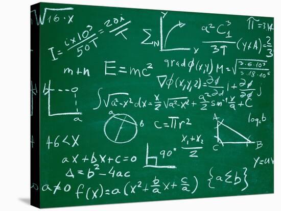 Math Formulas on School Blackboard Education-PicsFive-Stretched Canvas