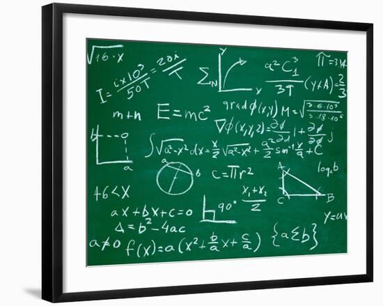 Math Formulas on School Blackboard Education-PicsFive-Framed Art Print