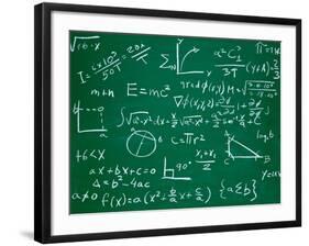 Math Formulas on School Blackboard Education-PicsFive-Framed Art Print