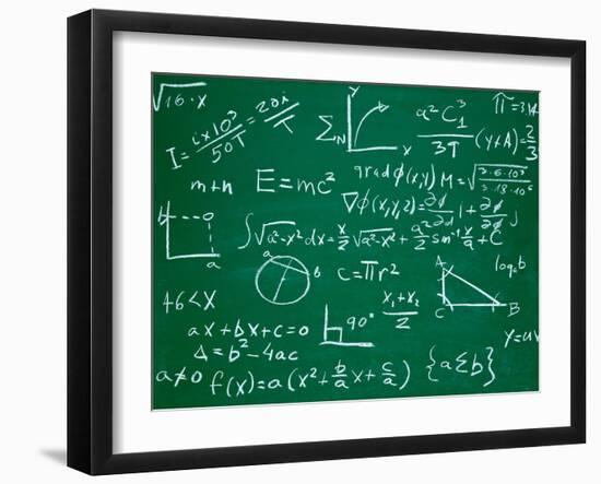 Math Formulas on School Blackboard Education-PicsFive-Framed Art Print