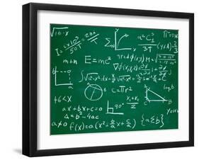 Math Formulas on School Blackboard Education-PicsFive-Framed Art Print