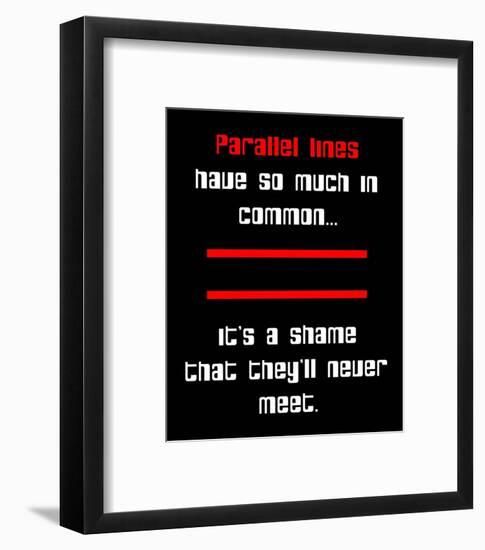 Math Joke - Black and Red-Color Me Happy-Framed Art Print