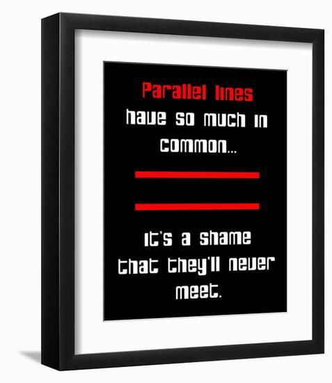 Math Joke - Black and Red-Color Me Happy-Framed Art Print