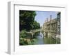 Mathematical Bridge and Punts, Queens College, Cambridge, England-Nigel Francis-Framed Photographic Print