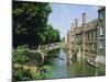 Mathematical Bridge and Punts, Queens College, Cambridge, England-Nigel Francis-Mounted Photographic Print
