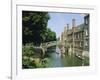 Mathematical Bridge and Punts, Queens College, Cambridge, England-Nigel Francis-Framed Photographic Print