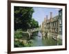 Mathematical Bridge and Punts, Queens College, Cambridge, England-Nigel Francis-Framed Photographic Print