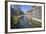 Mathematical Bridge, Connecting Two Parts of Queens College, with Punters on the River Beneath-Charlie Harding-Framed Photographic Print