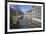 Mathematical Bridge, Connecting Two Parts of Queens College, with Punters on the River Beneath-Charlie Harding-Framed Photographic Print