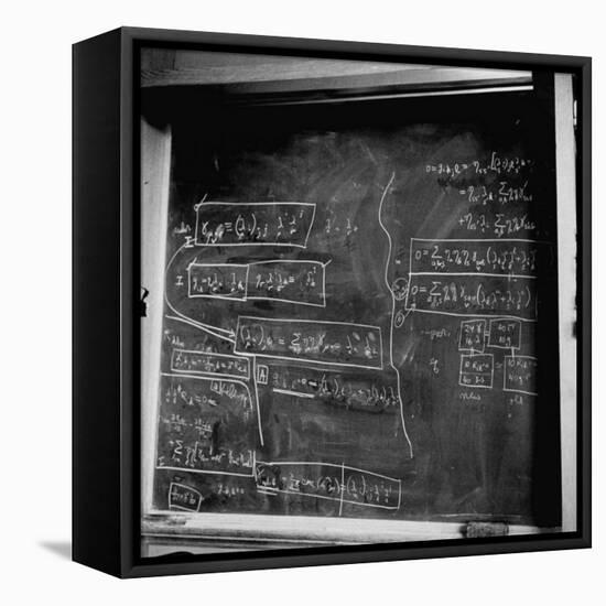 Mathematical Equations on Blackboard in Study Belonging to Albert Einstein-Ralph Morse-Framed Stretched Canvas