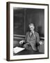 Mathematician Oswald Veblen Sitting in Classroom at the Institute for Advanced Study-Alfred Eisenstaedt-Framed Premium Photographic Print