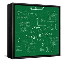 Mathematics Background Vector-Yaroslavna-Framed Stretched Canvas