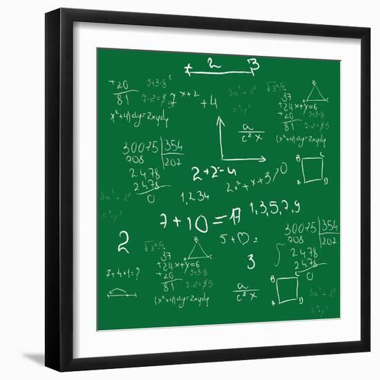 Mathematics Background Vector-Yaroslavna-Framed Art Print