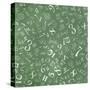 Mathematics Formulas Abstract Background (On Green Chalkboard)-pashabo-Stretched Canvas